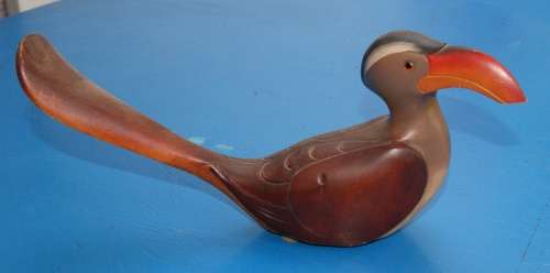 Wooden Carved and Hand painted Red Billed Hornbill from Feathers Gallery No666 of 975B