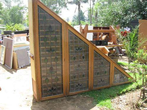 A STUNNING HUGE AND UNUSUAL STAINED GLASS WINE RACK