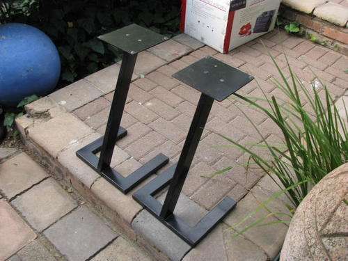 2 WELL MADE RETRO 1970'S SPEAKER STANDS........... STEEL .... BID PER EACH