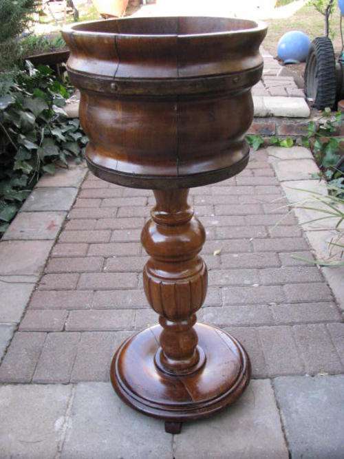 Vintage Burmese Teak Plant Holder