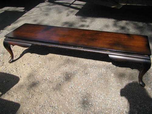 A VERY LONG NARROW 1950'S COFFEE TABLE.. CAN BE USED AGAINST A WALL OR BEHIND A COUCH