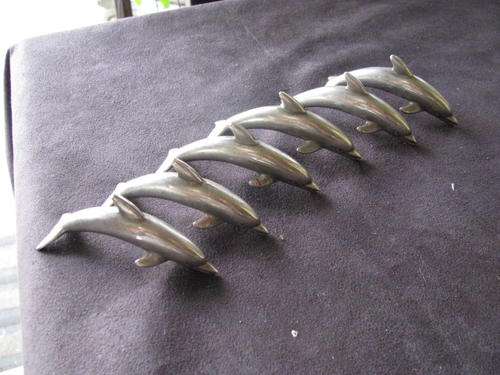 A SUPERB SET OF 6 "SILVER" DOLPHINS...BEAUTIFULLY CRAFTED AND HEAVY @CRRAAAZZZY R1 START