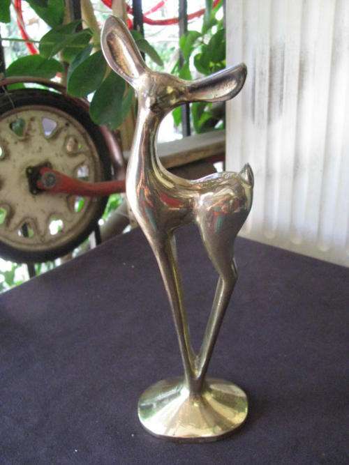 A VERY HEAVY SOLID BRASS "BAMBI" ORNAMENT..PURE 1970'S RETRO @ CRRAAAZZY R1 START
