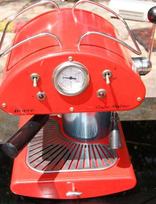 Ariete 1385 Inox Cafe Retro Espresso Cappuccino Coffee Machine Red