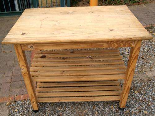 Pine Large Butchers Block/Kitchen Table with Casters - REDUCED!!!
