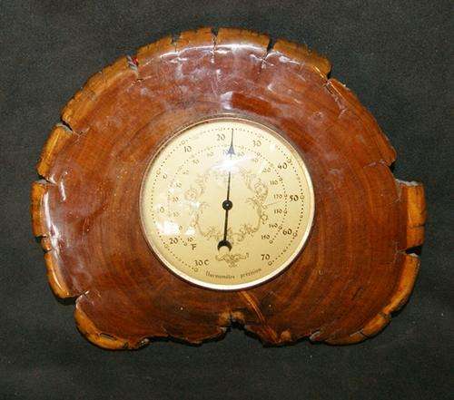 *** AUTHENTIC FRENCH THERMOMETER WORKING -  SOLID WOOD & BRASS @ CRAZY R1 START