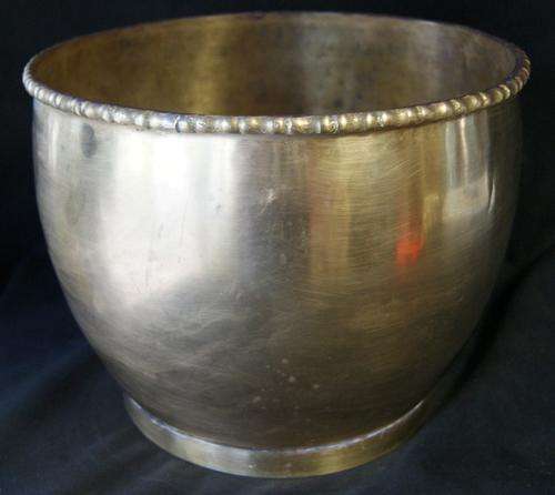 Large Dome Brass Firewood Bucket or Planter