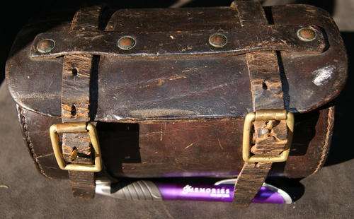 Vintage Small Brown Leather 2 Buckle Satchel