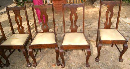 Vintage Set of 6 Mahogany Ball & Claw High Back Dining Chairs