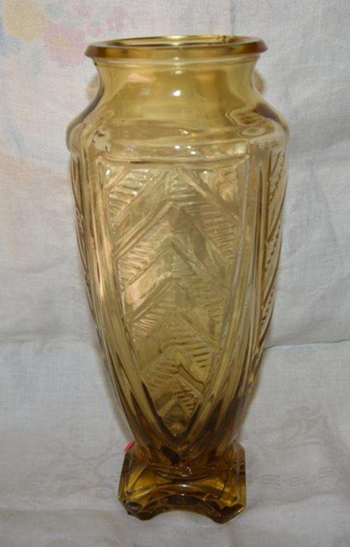 Incredibly Beautiful Amber Depression Glass Vase