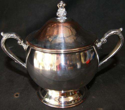 Vintage EMESS Silver Plated Sugar Bowl with Lid