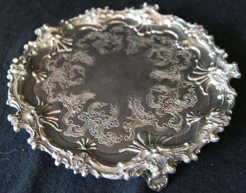 Vintage American Corbell & Co Silver Plated 3 Leg Salver