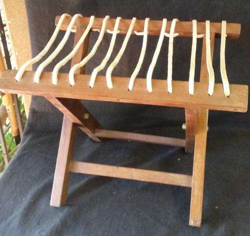 Vintage Teak Reimpie Folding Stool