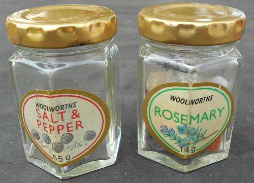 Vintage Set of Two Woolworth's Small Jars