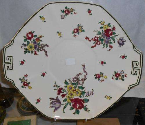 Vintage Royal Doulton Old Leeds Sprays Cake Plate - D3548