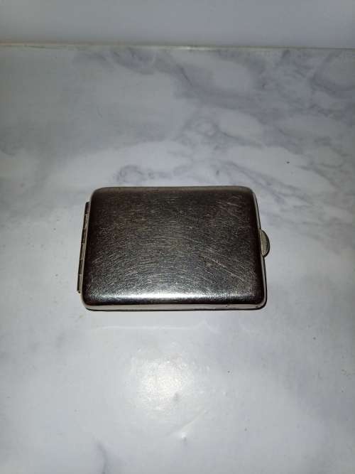 Vintage Chrome Plated Hand Etched Card Holder