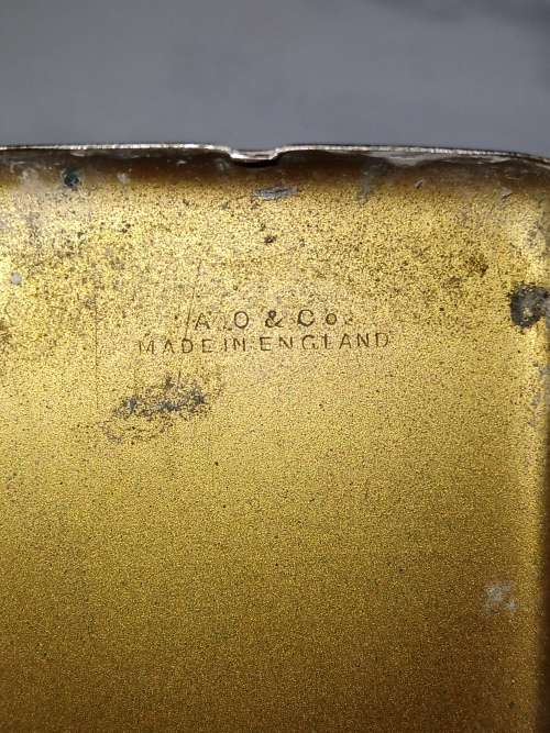 Vintage Chrome Plated Hand Etched Card Holder