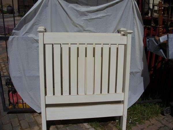 SINGLE BED headboard and kickboard... PAINTED WHITE