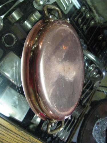 A LOVELY OVAL COPPER PAN