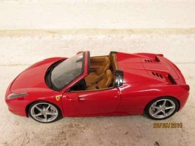 DIE CAST 1:18 SCALE HOTWHEELS FERRARI 458 SPIDER - LOT 321K