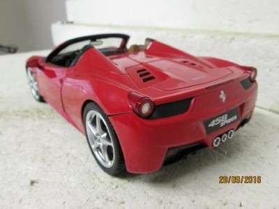 DIE CAST 1:18 SCALE HOTWHEELS FERRARI 458 SPIDER - LOT 321K