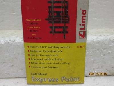 HO/OO SCALE : HORNBY EXPRESS LEFT HAND POINT R8077 - LOT 967K