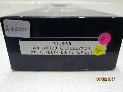 OO SCALE : BACHMANN 4-6-2 GRESLEY A4 STEAM LOCO - LOT 487L