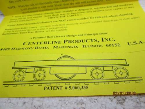 HO SCALE : RAIL CLEANER (BY CENTRELINE PRODUCTS) - LOT 792Q