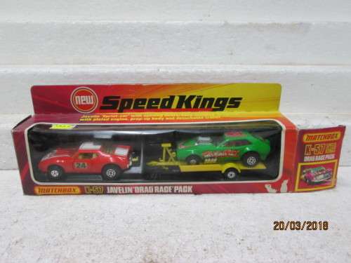 MATCHBOX SPEED KINGS: JAVELIN DRAG RACE PACK K57 (BOXED) - LOT 134S