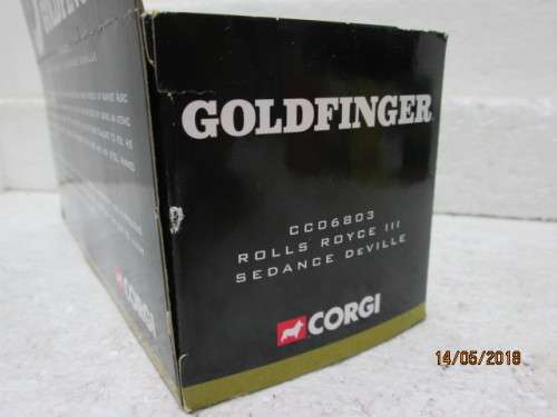DIE CAST 1:43 SCALE : CORGI "GOLDFINGER" ROLLS ROYCE III SEDANCE DEVILLE (BOXED) - LOT 955S
