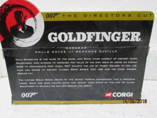 DIE CAST 1:43 SCALE : CORGI "GOLDFINGER" ROLLS ROYCE III SEDANCE DEVILLE (BOXED) - LOT 955S