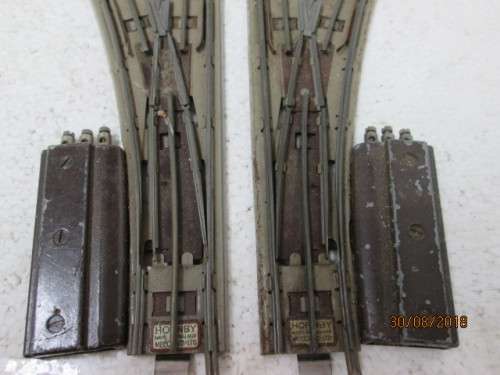 OO SCALE : HORNBY DUBLO LEFT PLUS RIGHT ELECTRIC POINTS - LOT 35U