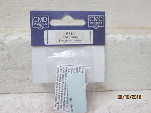 HO SCALE CMD SAR DECAL KIT (B2 WAGON) - LOT 421U