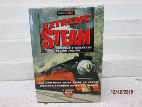 REDUCED TO CLEAR : DVD SET OF 6 : EXTREME STEAM (AMERICAS GREATEST STEAM TRAINS) - LOT 319V