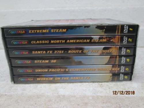 REDUCED TO CLEAR : DVD SET OF 6 : EXTREME STEAM (AMERICAS GREATEST STEAM TRAINS) - LOT 319V