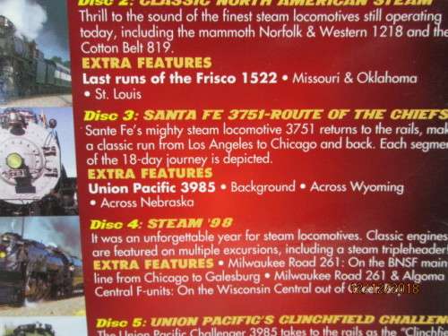 REDUCED TO CLEAR : DVD SET OF 6 : EXTREME STEAM (AMERICAS GREATEST STEAM TRAINS) - LOT 319V