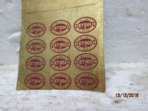 HO SCALE : SAR ELECTRIC LOCOMOTIVE PLATES x4 SETS (CLASS 7E) - LOT 358V