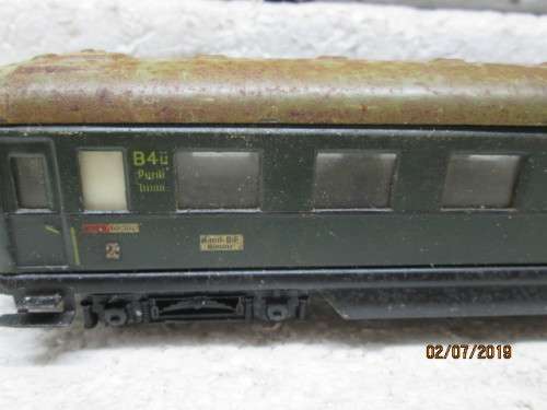 HO SCALE : MARKLIN x4 COACHES (DARK GREEN) - LOT 671W