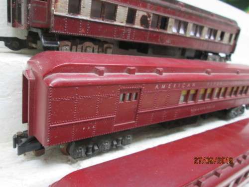 S SCALE : AMERICAN FLYER COACHES x3 - LOT 784X