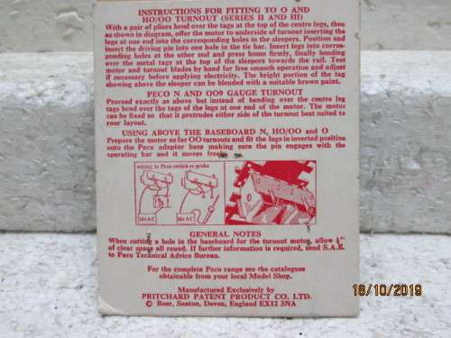 HO SCALE : PECO PL-10 POINT MOTOR (BOXED) - LOT 5Y