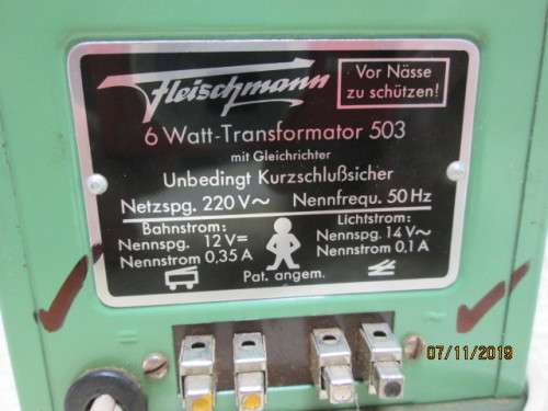 HO SCALE : FLEISCHMANN TRANSFORMER / CONTROLLER - LOT 443Y