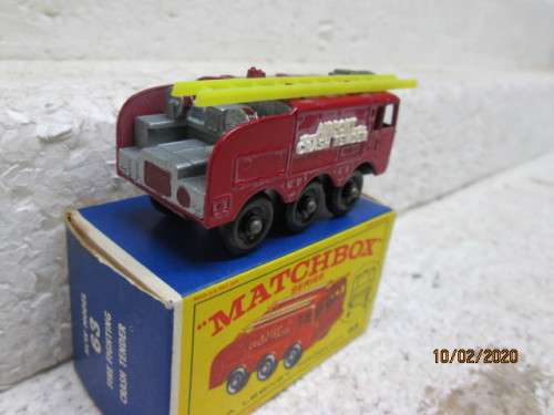 MATCHBOX SERIES : No 63 FIRE FIGHTING CRASH TENDER (BOXED) - LOT 248z