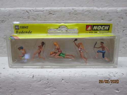 HO SCALE : NOCH BATHERS x6 FIGURINES (BOXED) - LOT 487z