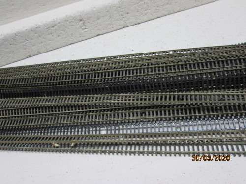N SCALE : NICKEL SILVER FLEXITRACK LONG OFF-CUTS x37 PIECES - LOT 683z