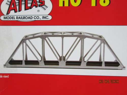 HO SCALE : ATLAS 18" THROUGH TRUSS BRIDGE KIT (BOXED) - LOT 18AA