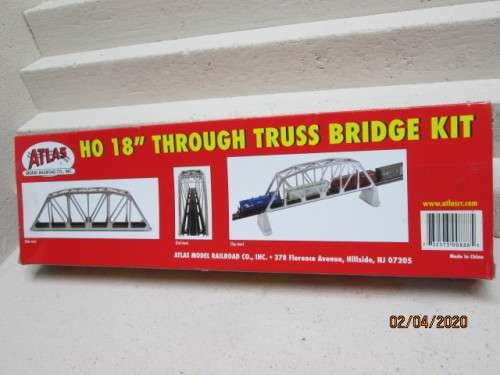HO SCALE : ATLAS 18" THROUGH TRUSS BRIDGE KIT (BOXED) - LOT 18AA