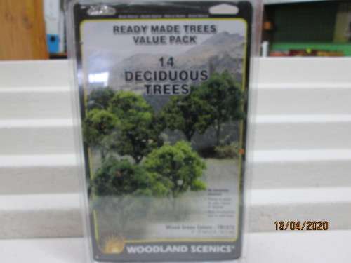 HO SCALE : WOODLAND SCENICS : 14 DECIDUOS TREES (BOXED) - LOT 185AA