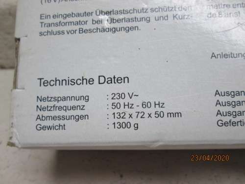 VIESSMANN TRANSFORMER (BOXED) - LOT 494AA