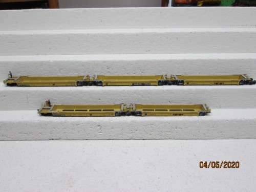 HO SCALE : WALTHERS TRAILER TRAIN CONTAINER DOUBLE STACK SET OF 5 - LOT 517AA