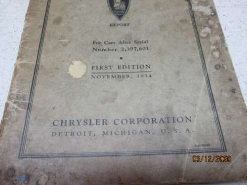 INSTRUCTION BOOK FOR PLYMOUTH DELUXE